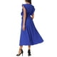 thumbnail image 4 of INSPIRE CHIC Vestido Midi Casual para Mujeres con Volantes Sin Mangas Cuello Redondo Plisado Fluido con Cinturón Color Azul Real, 4 of 6