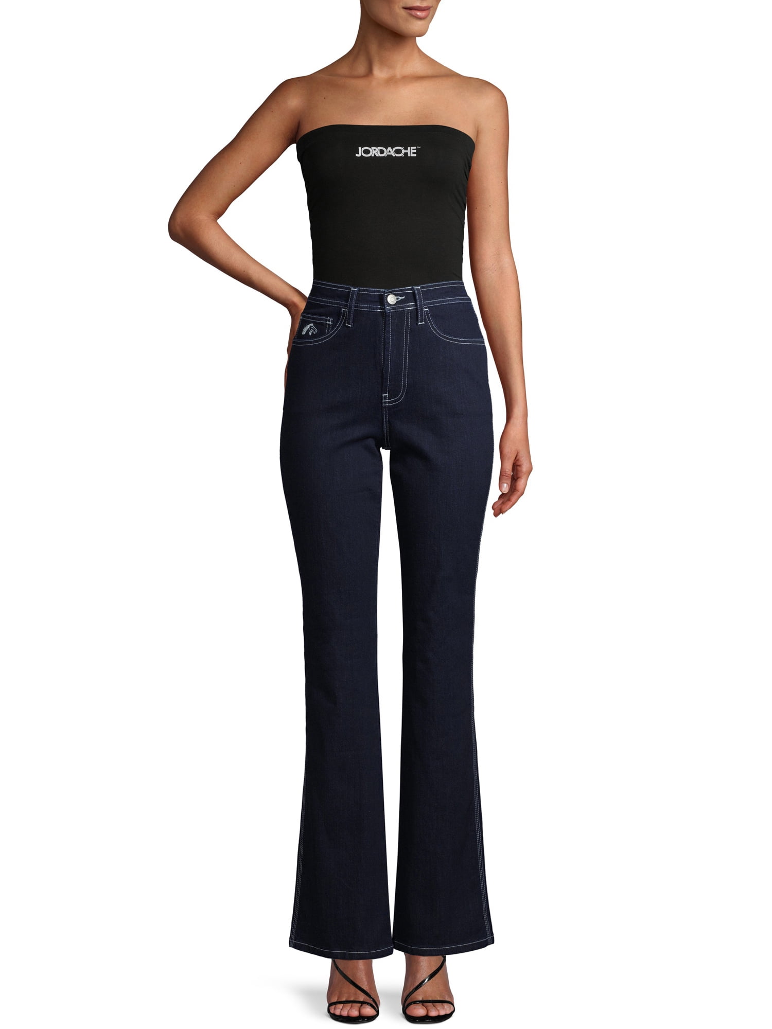 high waisted slim bootcut jeans