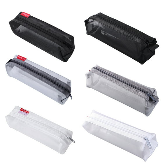 BE-TOOL Nylon Pencil Bag Transparent Mesh Bag with Zipper Storage Pencils Ballpoint Penand Makeup Tools Toiletries
