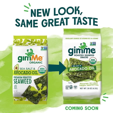 UNKNOWN GIMME ROASTED SEA SALT & AVOCADO OIL SEAWEED SNACKS VALUE PACK 6 – 0.16 OZ TRAYS