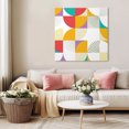 thumbnail image 5 of Colorful Geometric Wall Art Painting on Canvas, Middle Century Modern Abstract Art Canvas Art Home Prints Wall Art Framed Modern Artwork for Living Room Bedroom Wall Decor 8x8in, 5 of 9