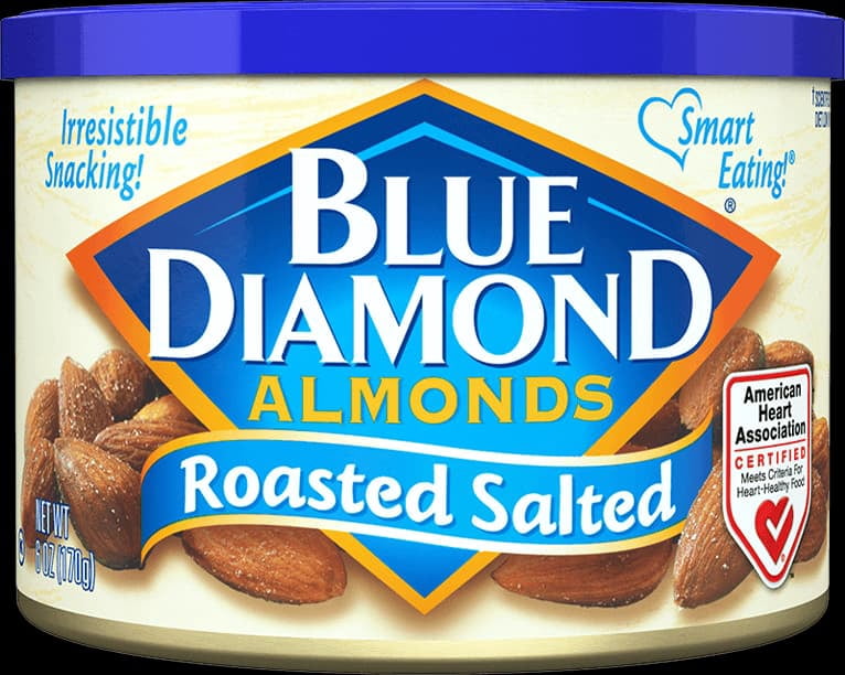 Pack of 12, Blue Diamond Roasted Salted Almonds, 6 oz