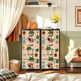 thumbnail image 6 of 4 Drawer Vertical Storage Dresser Tropical patchwork Summer palm tree bananas leaves with Wood Top Fabric Pull Drawers, 6 of 8