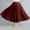 thumbnail image 2 of EINCcm Women Midi Length Elastic Pleated Retro Flax Long Skirt High Elastic Waist Casual Solid Color Skirts, 2 of 5