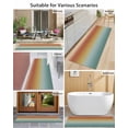 thumbnail image 4 of Bohemian Gradient Green Front Door Mat Modern Minimalist Orange Yellow Ocean Beach Welcome Doormat Indoor Outdoor Entrance Floor Mat Non-Slip Washable Runner Rug for Front Porch Decor 16x47 Inch, 4 of 6