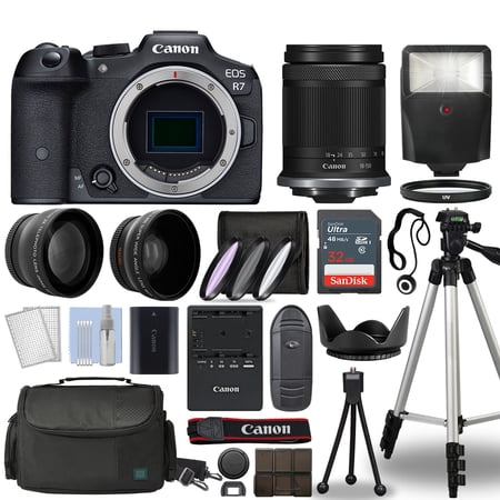 Canon EOS R7 Mirrorless 32.5 MP Digital Camera Body + 18-150mm 32GB Bundle - International Version