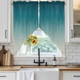 thumbnail image 6 of Teal Blue Ombre Swag Valances for Windows, Kitchen Window Curtains Over Sink, Contemporary Gradient Abstract Art Window Treatment Curtains for Living Room/Bedroom Curtains 2 Panel Sets 36"x45", 6 of 8