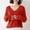 Red, variant on Blmnix Casual Tops Loungewear Solid Color Blouses for Women Business Casual V-Neck Long Sleeve Blouses