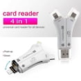 thumbnail image 1 of 4 in 1 iPhone/Micro usb/USB Type-c/USB SD Card Reader for iPhone iPad Mac & Android, SD & Micro SD, PC - White, 1 of 5