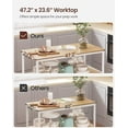 thumbnail image 3 of VASAGLE Kitchen Island with 3 Shelves, 47.2 Inches Kitchen Shelf with Large Worktop, Stable Steel Structure, Industrial, Easy to Assemble, Oak Color and White, 3 of 6