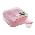 thumbnail image 1 of Bento Box Macarena Contenedor de preparación de alimentos Caja de refrigerios portátil rectangular rosa 1250ml, 1 of 8