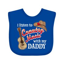 Inktastic I Listen to Country Music with My Daddy Guitar and Hat Boys or Girls Baby Bib