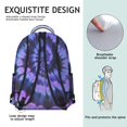 thumbnail image 5 of Purple and Black Tie Dye Pattern Backpack for School, Cute School Bag with Adjustable Shoulder Straps and Padded Back, 15.3"x11"x7.1", 5 of 5