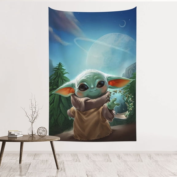 Yoda Tapestry Aesthetic Wall Hanging for Living Room Bedroom Art Tapestries Poster Blanket College Dorm Home Decor 60x40 Inch