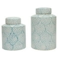 thumbnail image 2 of Creative Co-op Blue & White Decorative Ceramic Ginger Jar with Lid, 2 of 4