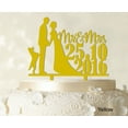 thumbnail image 1 of Personalized Mr And Mrs Wedding Cake Topper Dog Silhouette Custom Cake Topper Color Option Available 6-7 Inches Wide, 1 of 1
