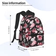 thumbnail image 4 of Picia Rose Flowers Large Capacity Backpack Classic Style Backpack Casual Backpack Water-Resistant School Work Travel Outdoor Backpack, 4 of 8