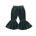 thumbnail image 2 of Seyurigaoka Kids Baby Girls Velvet Bell-Bottoms Long Flared Trousers Casual Elastic Waist Pants, 2 of 6