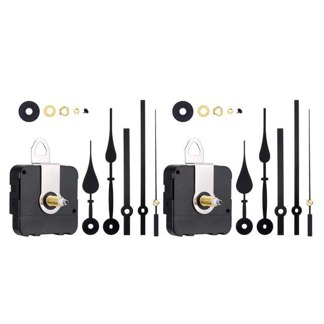 bedienty High Torque Clock Movement Replacing Wallclock Mechanism DIY Crafts Repairing Maintenance Household Professional Black Second Hand 2Set