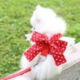 thumbnail image 3 of Pet Puppy Cat Cute Bowknot Harness Vest And Leash Set For Small Medium Dogs, 3 of 7
