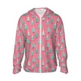 thumbnail image 1 of Fotbe Pastel Christmas Trees on Pink Chaqueta con Protección Solar UPF 50+ para Hombre y Mujer, Camisa con Capucha y Bolsillos-3X-Large, 1 of 1