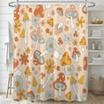 thumbnail image 3 of Decoreagy Cute Mushroom Shower Curtain, Floral Shower Curtains Set for Bathroom,70s Shrooms Funky Groovy Aesthetics Retro Flowers Bath Curtain with 12 Hooks 72x72,Waterproof Fabric, 3 of 17