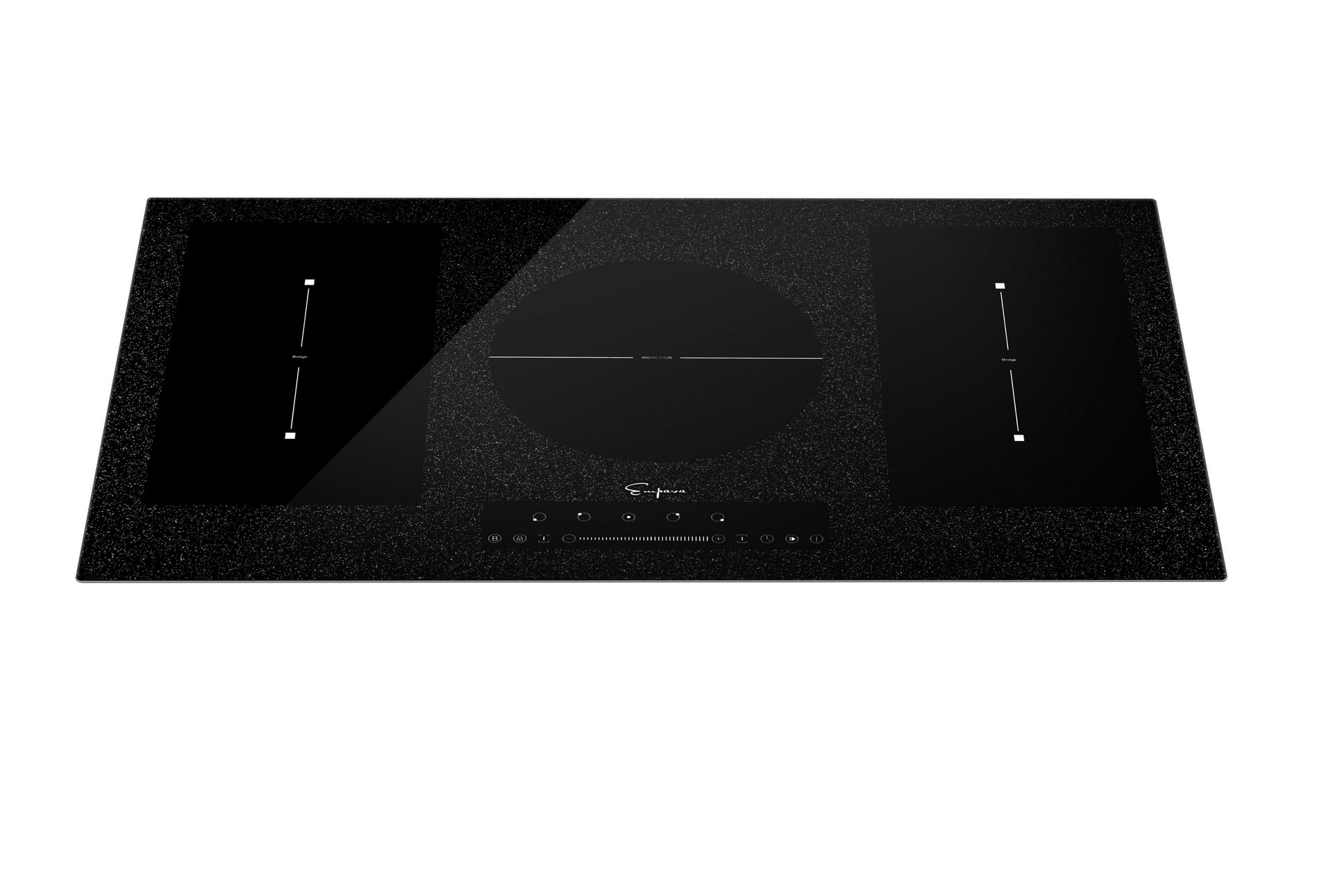 Empava 36 in Electric Stove Induction Cooktop with 5 Booster Burners Including 2 Flexi Bridge Element Smooth Surface in Black
