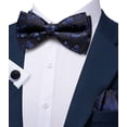 thumbnail image 4 of Conjunto de Corbatín Barry.Wang Floral Azul Marino y Negro en Seda, 4 of 7