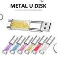 thumbnail image 2 of Crystal Diamond Usb Flash Drive 2.0 64GB Pendrive Cutomize Photo with LED light Stick Usb disk Memoria Stick Exquisite gift silver 32GB, 2 of 6