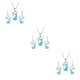 thumbnail image 3 of Qarigey Collar Pendientes de gancho Conjunto Dibujos animados Estética Boda Novia Joyería Novia Oficina Vacaciones Accesorios Azul Type1 NO1, 3 of 6