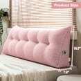 thumbnail image 6 of Lovote Triangular Headboard Pillow with Side Pockets - Teddy Velvet Fabric, Bed Rest Reading Pillow, Removable & Washable Cover, Daybed Wedge Pillow for Queen Beds, Pink, 6 of 6