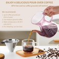 thumbnail image 5 of MaxxMarket - Pour Over Coffee Maker with Double Stainless Filter 34 fl oz, Thickened Heat-Resistant Borosilicate Glass Pour Over Coffee Dripper, Stovetop Safe, 5 of 16