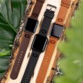 thumbnail image 4 of Georgia Premium Leather Unisex Watch Band for Apple Watch (42/44/45/49mm(46mm Series 10) Long Black) by Affinity Bands, 4 of 5