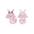 thumbnail image 2 of AceBaby Toddler Baby Girl Summer Outfits Cherry Print Top and Shorts 2Pcs Clothes,Size 3-24M, 2 of 9