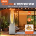 thumbnail image 2 of VEVOR Chauffage de Patio au Propane 48000 BTU Pyramid avec Roues pour Patio Extérieur Argent, 2 of 9