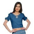 thumbnail image 3 of Moomaya Printed Two Piece Flared Skirt And Crop Top Rayon Ethnic Set For Girls, 3 of 6