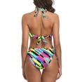 thumbnail image 5 of RELLECIGA Women's 2 Piece Bikini Sets Sexy Halter Knot Underwire Push Up Bikinis Striped Two Piece Swimsuit Set Bathing Suit, 5 of 5
