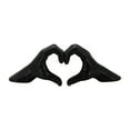 thumbnail image 6 of Elegant Ceramic Hand Heart Sculpture for Home Decor - Decorative Ornament for Bathroom, Office Desk, and Living Room Decor - Figurine for Shelf Accent and Coffee Table - 5", Black, 6 of 12