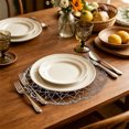 thumbnail image 6 of Disco*unt！Handwoven Round Paper Rope Placemat with Heatproof Finish, Waterproof Oil Resistant Table Mat for Dining, Decorative Hollow Design for Kitchen Home Use, 6 of 6