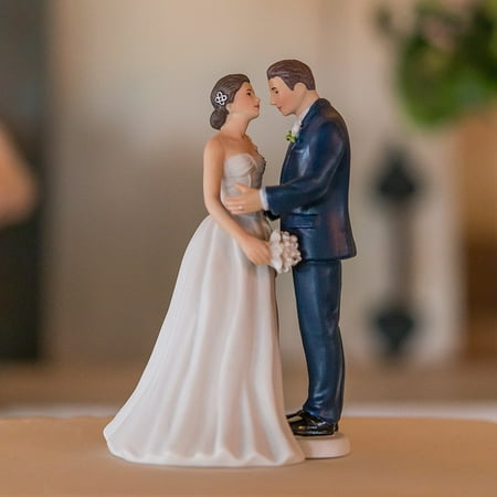 Weddingstar Contemporary Vintage Groom in Navy Blue Suit Porcelain Wedding Cake Topper