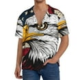 thumbnail image 3 of Honeii 's American Bald Eagle for men's short-sleeved button-up collared shirt featuring a pocket, perfect for beach vacations, and travel adventures., 3 of 5
