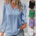 thumbnail image 7 of Lovskoo Long Sleeve Shirts for Women Spring Fall Trendy V-Neck Casual T-Shirt Top Solid Blouse Purple 3XL, 7 of 7