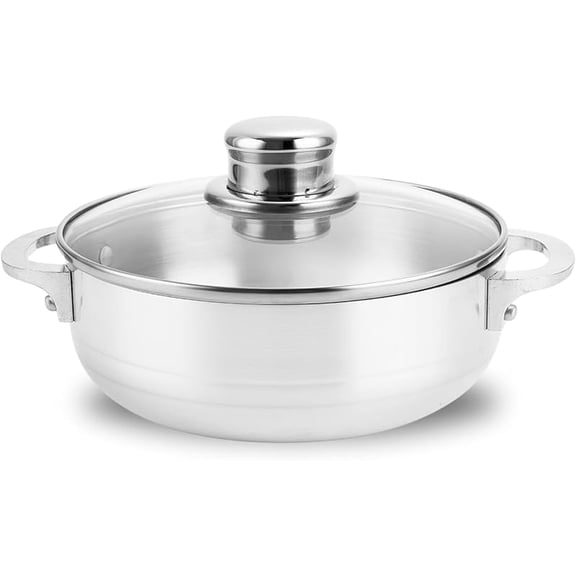 3.5qt Non-Stick Aluminum Caldero Cookware with Vented Glass Lid and Handles