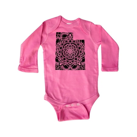 

Inktastic Utah Silhouette Mandala Gift Baby Boy or Baby Girl Long Sleeve Bodysuit