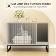 thumbnail image 5 of VEANERWOOD Cat Litter Box Enclosure Furniture, Wood Hidden Litter Box with Cat Scratch Pad, Gray, 5 of 10