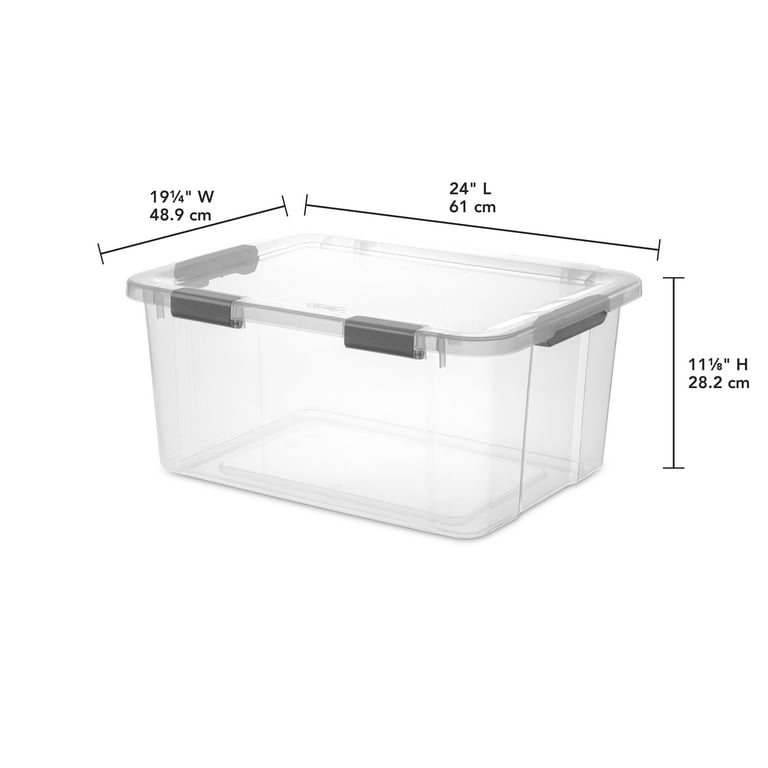 Sterilite 60 qt. HingeLID Storage Box Plastic, Flat Gray, Set of 6