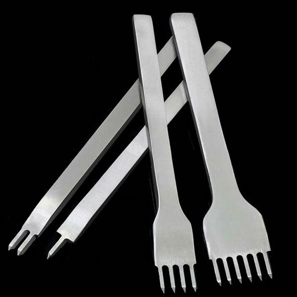 4PCS Leather Craft Punch Tool Hole Chisel Graving Stitching Sewing Tools Set