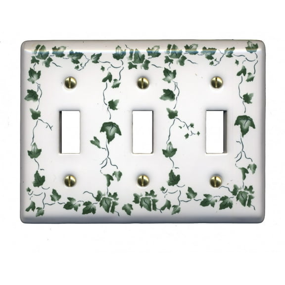 Switch Plate White Porcelain Ivy Triple Toggle Switch Renovators Supply