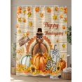 thumbnail image 4 of Fall Shower Curtain Turkey Shower Curtains for Bathroom Thanksgiving Decor, Waterproof Polyester Shower Curtain Set with Hooks, Extra Long 72" x 96" Pumpkin Harvest Maple Leaves Wood Grain, 4 of 6