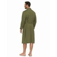thumbnail image 4 of MAYFISH Men's Pure Cotton Robe, Lightweight and Soft, Long Summer Sleepwear 100% Cotton Robe with Pockets (Olive Green, XL), 4 of 5